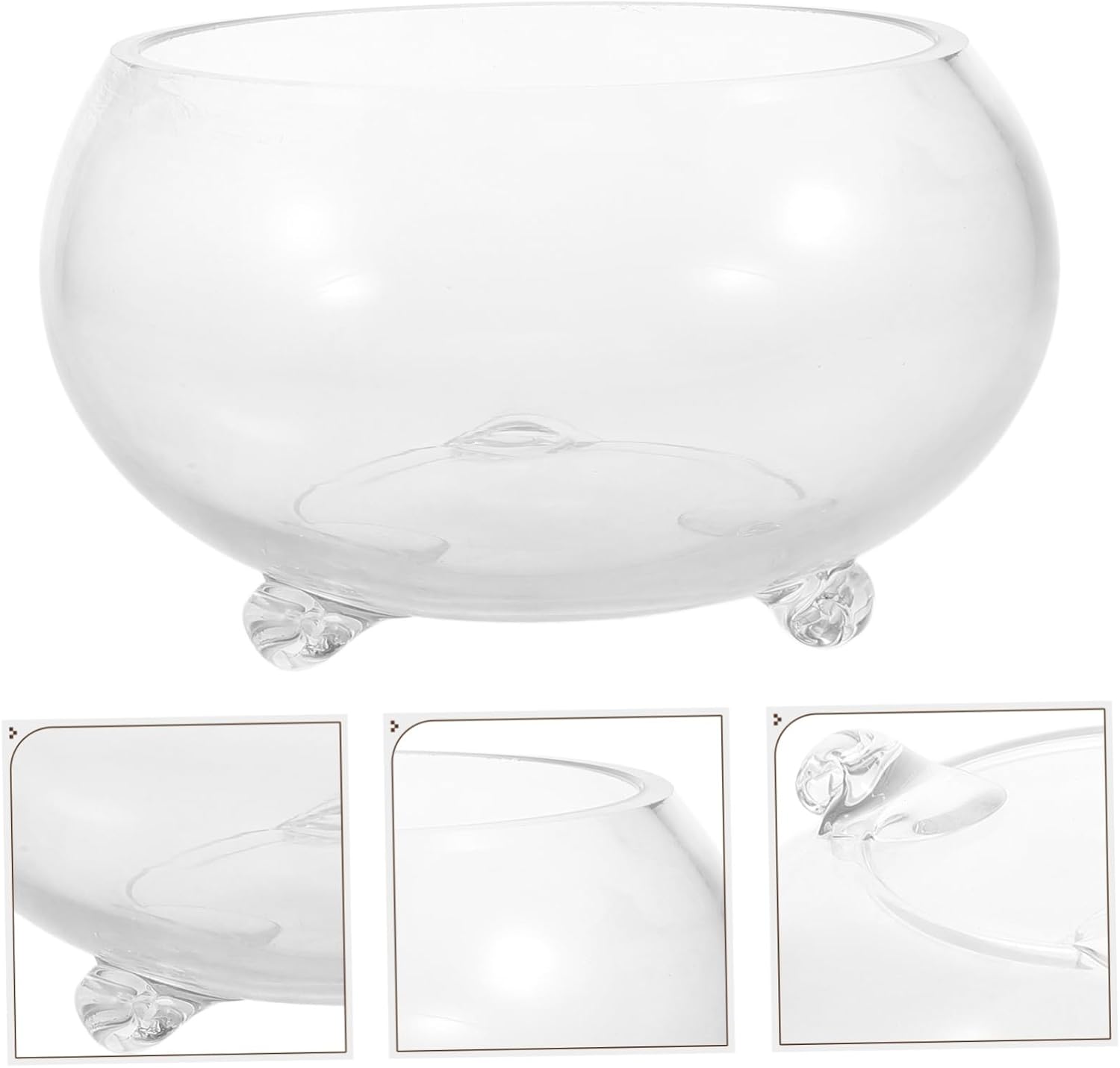 Fish Bowl Decor Round Glass Aquarium Decorative Plant Vase Perfect for Home
