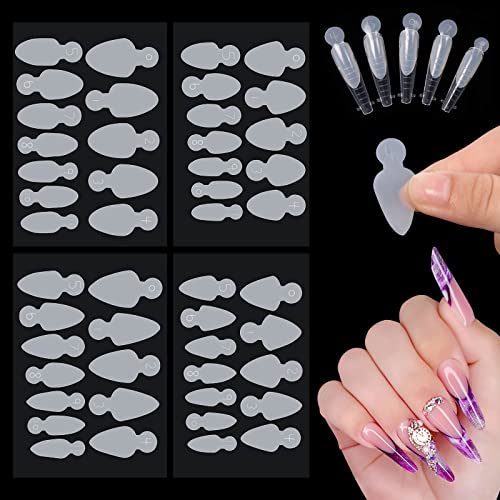 144Pcs Duet System Dual Forms, 4 Styles With 3 Pieces Each French Tip Nail Stickers, Polygel Nail Forms Dual Sticker Silicone Mold Reusable Pads, False Nail Tips Gel Extension Mold, Nail Art Builder Extension Accessories #TOP25