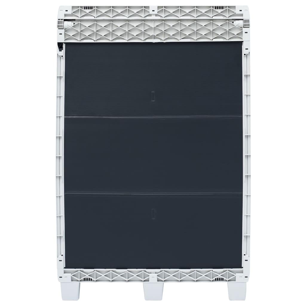Outdoor Garden Recycling Trash Bin with 3 Bags, 25.6x15x40.2 Inch Weatherproof Waste Separator with Storage Shelf and Lockable Doors, Dark Gray