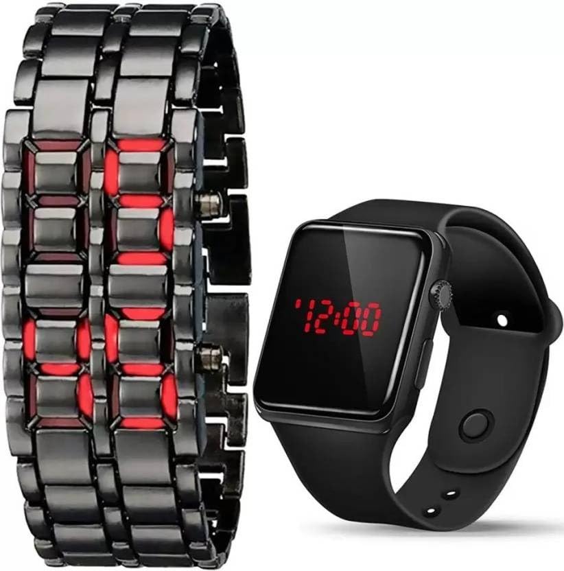Diamond Cut Starry Bracelet Type Quartz Watches Digital Watch - for Boys & Girls Army and Military Premium Design Red and Black Color (B0CHMW444G) Amazon Price History, Amazon Price Tracker