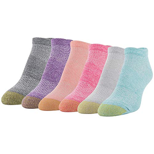 Gold Toe Women's No Show Sport Socks with Arch Support, 6 Pairs, Capri Assorted, Shoe Size: 6-9