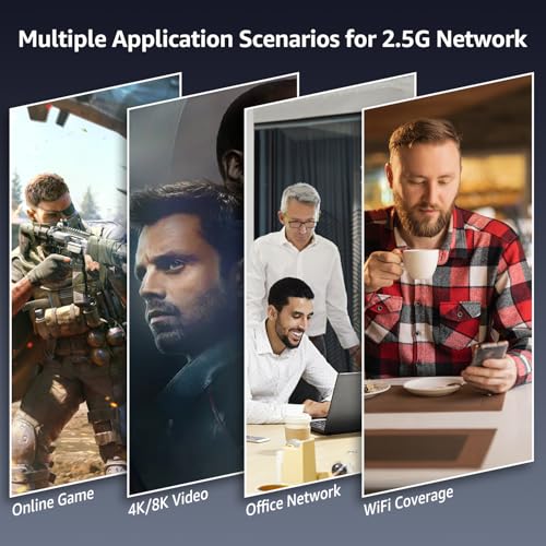 Image of 6 Port 10G Ethernet Switch Unmanaged, 4 x 2.5G Base-T Ports, 2 x 10Gb RJ45 Ports, Compatible with 100 /1000 /2500Mbps, Metal Fanless, VLAN, YuanLey 2.5Gbe Network Switch for 2.5G /10G NAS, Wireless AP