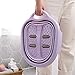 BOI Masajeador de pies para spa, bañera de pies portátil, cubo plegable de plástico/goma para remojar los pies para aplicar callos (morado)