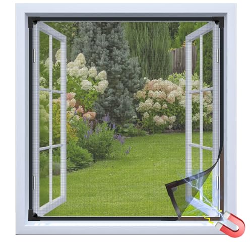 Fliegengitter Fenster Magnet, DTY Insektenschutz Magnetfenster, Fliegengitter mit Magnet Rahmen, 120 X 130 cm, Einfache Montage Ohne Bohren, Von Insekten/Fliegen/Moskitos In Raum