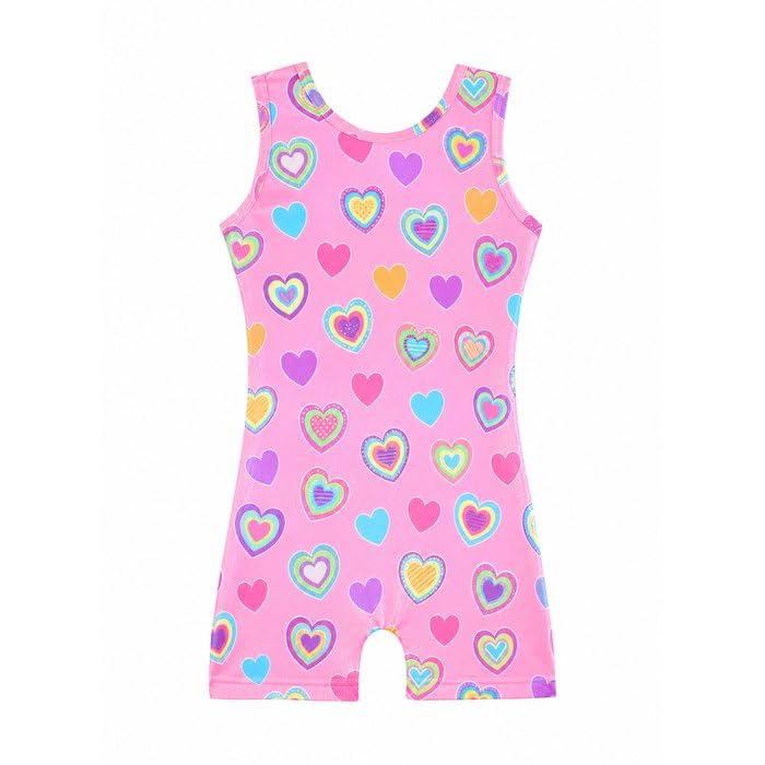 HOZIY Gymnastics Leotards for Girls with Shorts Toddlers Biketards Rainbow Unicorn Dinosaur Mermaid Leopard Flower Galaxy