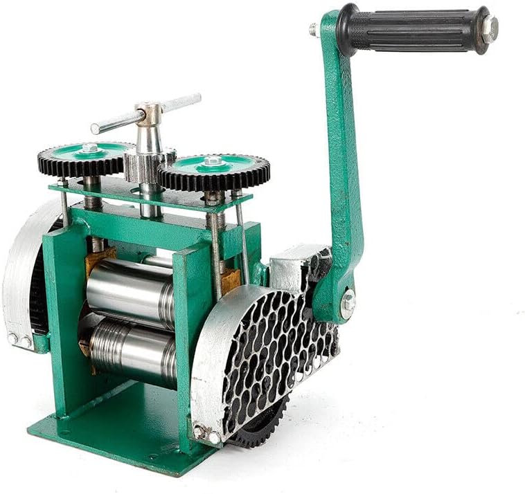 QUEMARQUE Rolling Mill Machine Jewelry Press Assembled Tool Stainless Alloy Rollers Jewelers Making Manual Hand Crank Tableting Jewelry Press Tool