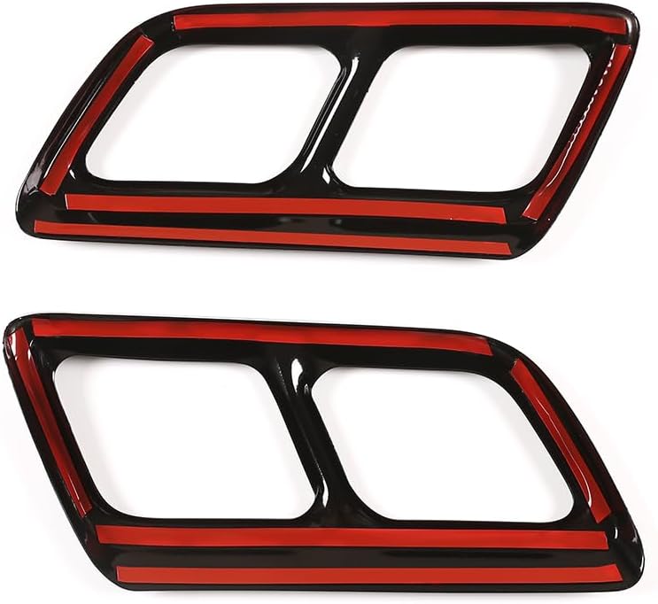 Tailpipe Exhaust Muffler Tail Pipe Cover Trim Decal Exterior Accessories Compatible with Cadillac XT6 2020 2021 Tail Pipe Trim (Black)