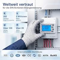 EASTRON SDM630 MODBUS-MID V2 Stromverbrauchsmesser - 1/3 Phasen Stromzähler Hutschiene - Strommessgerät - Drehstromzähler - Modbus RS485 RTU, 100A kWh, Impulszähler & beleuchtetes LCD-Display – Ansicht 4