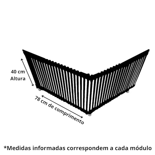 Kit Cercado Modular Resolve Pet em PVC, Proteção para Animais, Preto 40 cm