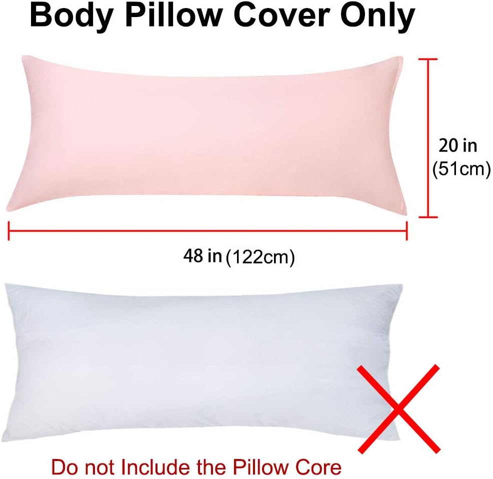 PiccoCasa Body Pillow Cover Pillowcase, 300 Thread Count, 100% Long Staple Combed Cotton - Image 5
