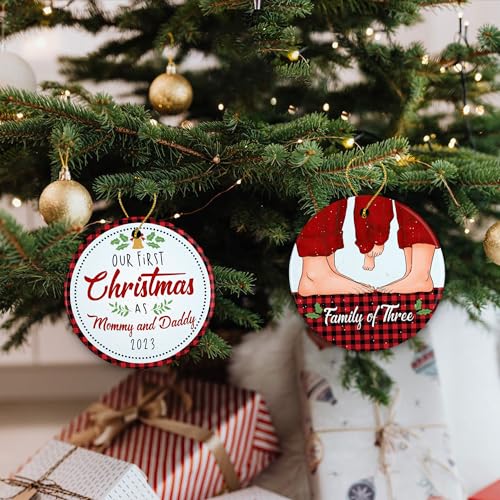 Family-Christmas-Ornaments-2024-Family-of-3-First-Christmas-as-Family-of-Three-New-Parent-Ornament-1st-Christmas-as-Mom-Dad-Newborn-Baby-Gift-New-Baby-Girls-Boys-Keepsake-Baby-Shower Family Christmas Ornaments 2024 Family of 3 First Christmas as Family of Three New Parent Ornament 1st Christmas as Mom Dad Newborn Baby Gift New Baby Girls Boys Keepsake Baby Shower