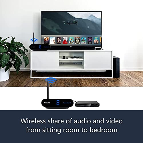 Measy Av24 2.4Ghz 8 Channel Video & Audio Transmitter & Receiver With Ir Remote Extender For Streaming Cable, Satellite, Dvd To Tv Wirelessly For Rca Cable - Not Compatible With Hdmi (Av24) #TOP2