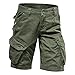 Muscularfit Mens Tight Shorts Long Cargo Shorts for Men 2023 Casual Buckle Zipper Linen Shorts Loose Big and Tall Multi Pockets Tooling Shorts Mens Shorts 5 Inch Army Green M