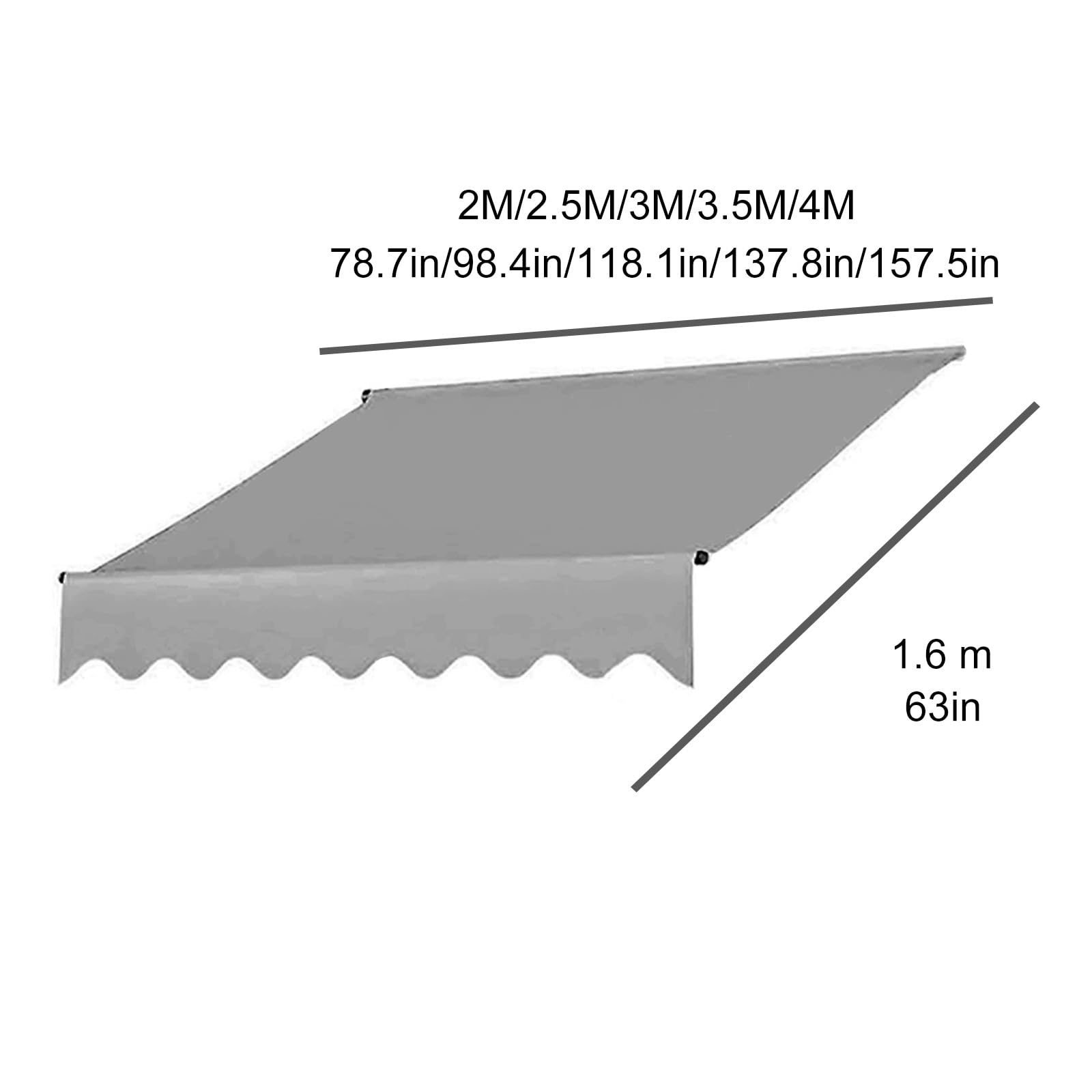 Strapazierfähiger, wasserdichter Stoff, 280 g/m², elfenbeinfarben, für Terrasse, Deck, Balkon und Hof, 400 cm Outdoor-Lösung für dauerhaften Schutz und Stil