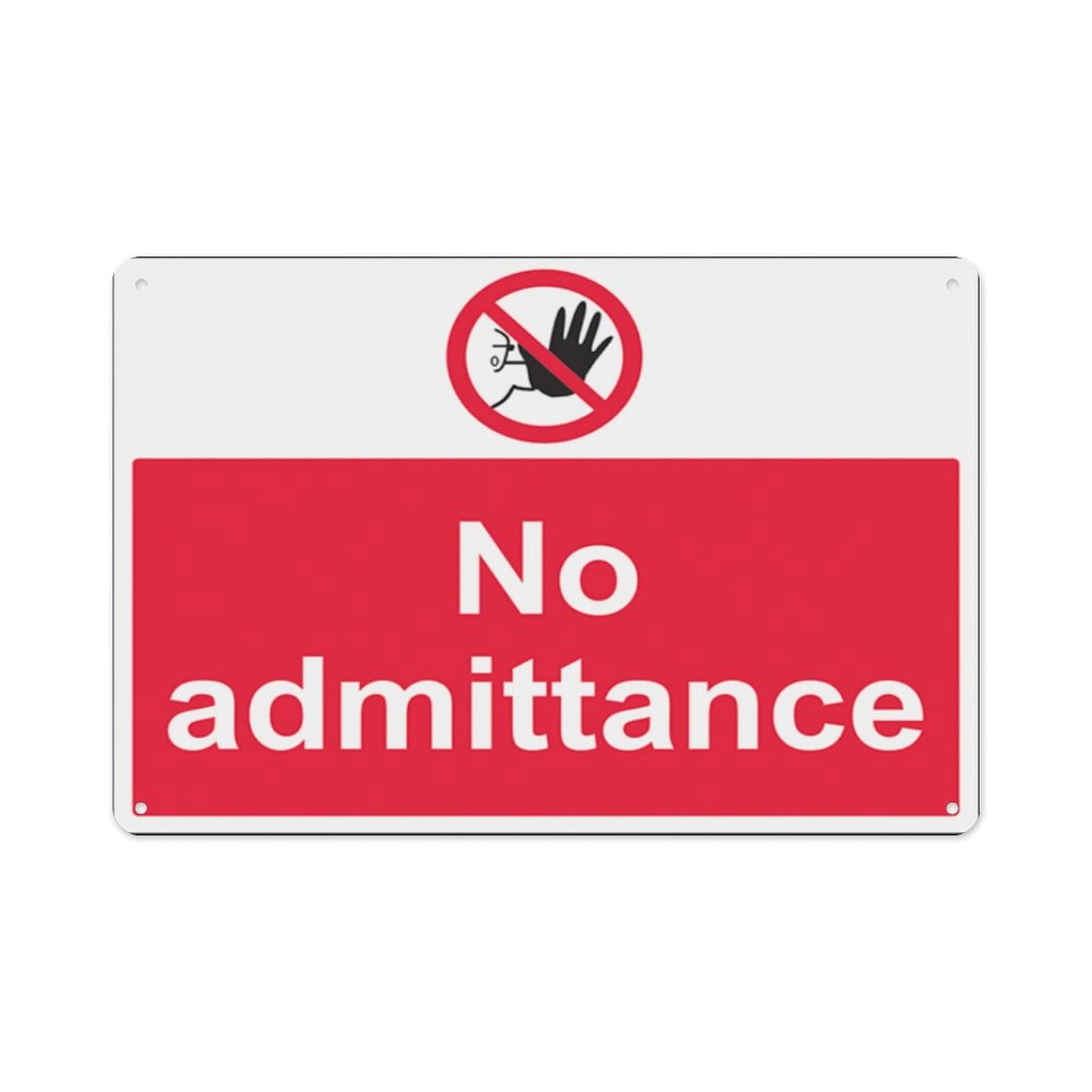 peiyeety No Admittance Aluminum Tin Warning Signs For Home Outdoor Garden 8X12 Inches
