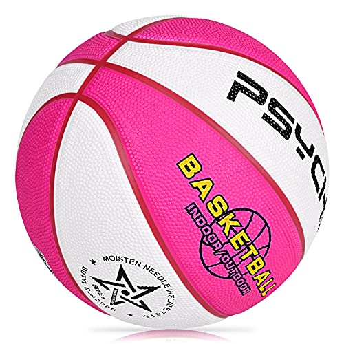 Wisdom Leaves Rubber Basketball(27.5') Size 5 for Kids/Youth Outdoor Indoor Beach Play Games-Waterproof Pool Basketball