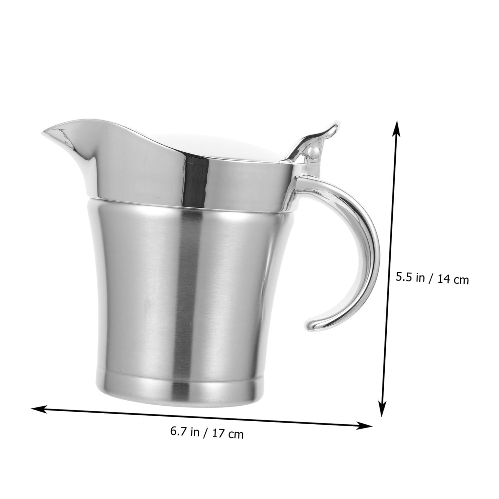 Alipis Dispensador Diseño de Acero de Salsa de 500ml Vertedor Inoxidable Simple Antigoteo y Adecuado para Restaurante y Cocina Profesional