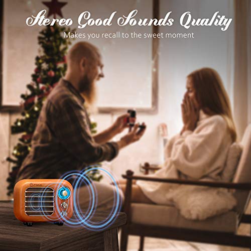 Retro Radio Vintage Bluetooth Speaker-Greadio Cherry Wooden FM Radio with Bluetooth 4.2 Connection, Old Fashioned Classic Style, Loud Volume, Good Bass Sound, TF Card/AUX in for Home, Office, Kitchen