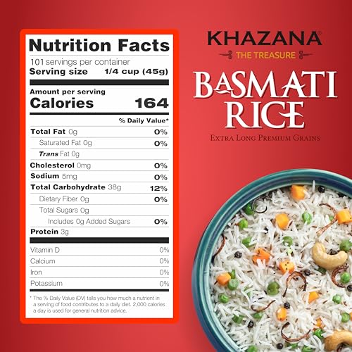 Khazana Authentic Extra Long Basmati Rice - 2lb Resealable Zipper Bag | Non-GMO, Gluten-Free, Kosher & Cholesterol-Free | Aromatic & Flavorful Grain From India