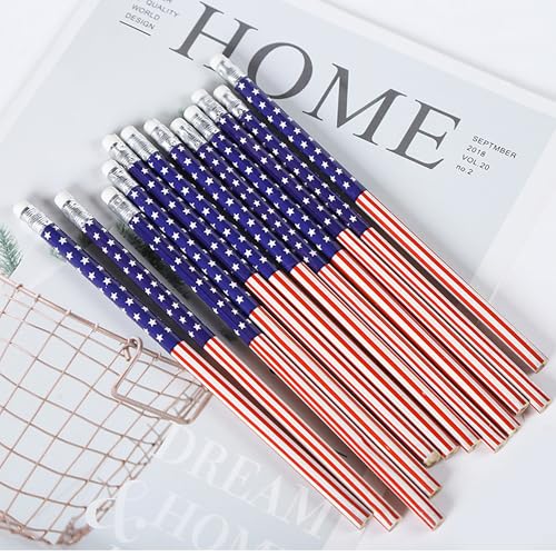 12 Lápices de Madera con Bandera Americana miniatura 4