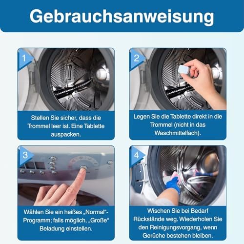 flowcheer Washing Machine Cleaner for Pet Hair & Odor Deep Cleaning Tablets for Washer Drum & Tub – Breaks Down Odor-Causing Buildup, Loosens Pet Hair Residue – 24 Tablets, 1 Year Supply - 4