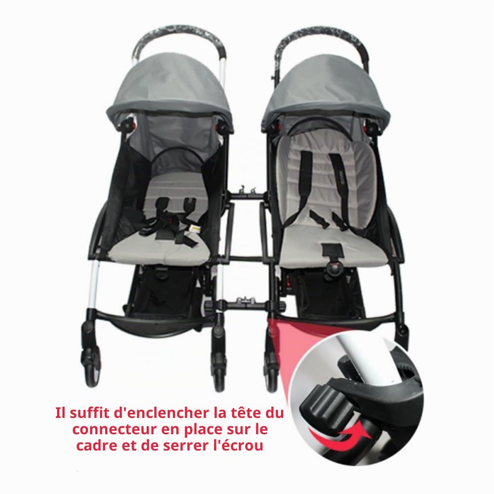 Lot De 3 Connecteurs Pour Poussette,Connecteurs Universels Pour Poussette De BéBé Avec Crochet à LibéRation Rapide,Accessoires De Connecteur De Poussette Pram Twins Coupler Bush Poussette