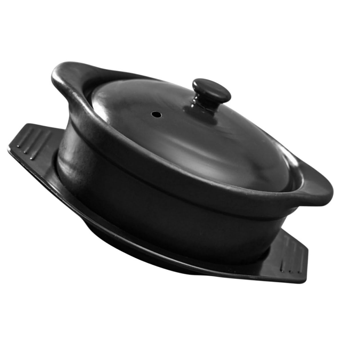 Casseruola in Ceramica con Coperchio 1,09l per Uso Domestico e Ristoranti, Pentola per Stufati e Zuppa, con Doppia Maniglia Ergonomica Antiaderente per Cucina Casalinga