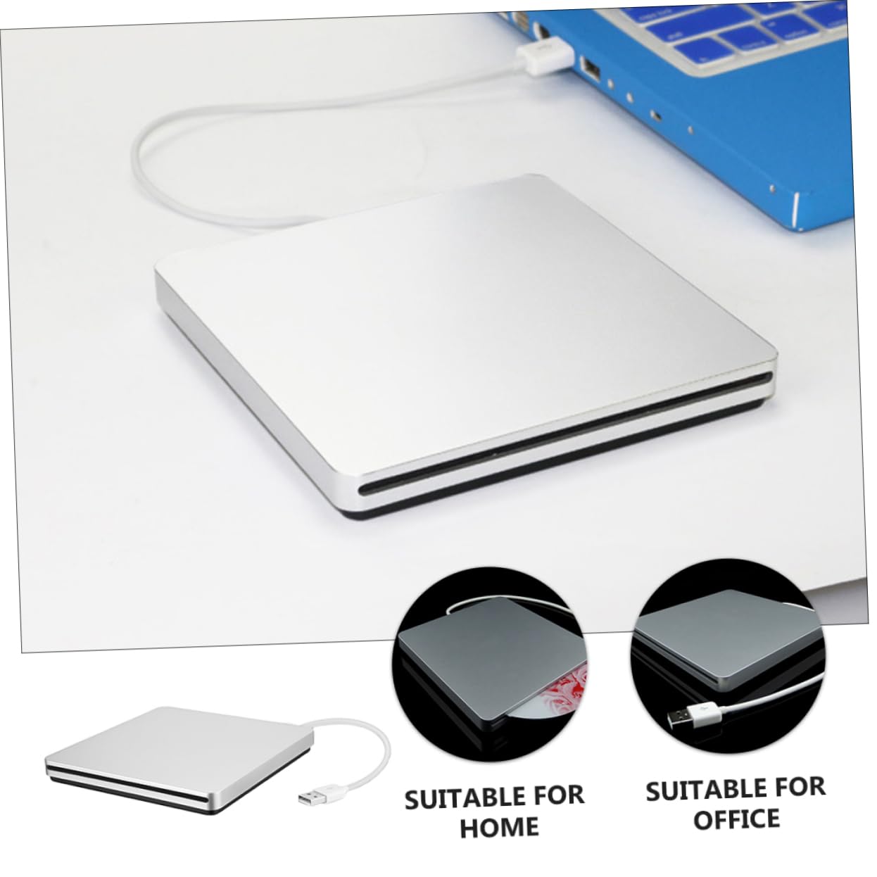 Artibetter Grabadora de DVD ROM USB 3.0 Externa para Computadora, Velocidad 8X, Adecuado para Instalación de Sistema y Reproducción en Hogar