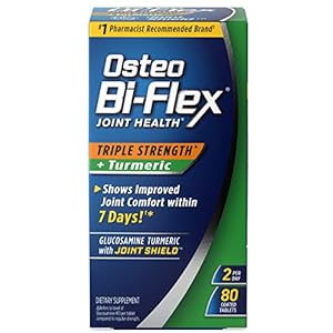 Osteo Bi-Flex Triple Strength Glucosamine with Turmeric, Joint Health Supplement, Coated Tablets, Original Version, 80 Count