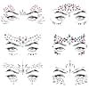 Canvalite 6 Pcs Face Gems for Women Festival, Rhinestone Face Jewels Temporary Tattoos, Festival Accessories for Halloween Christmas Birthday Carnival Party