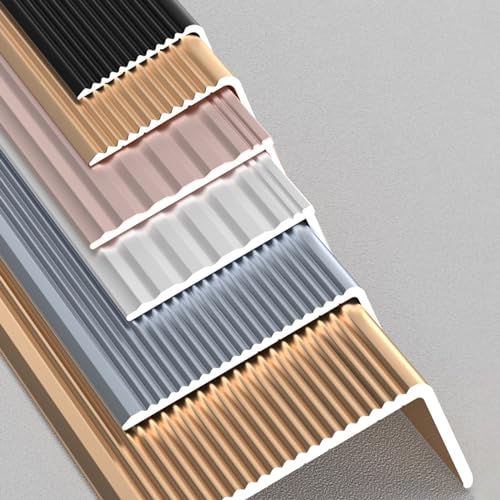 Profilé D'escalier En Aluminium，Baguette De Finition, Sécurité Protecteur De Bord D'escalier Bordure D'escalier, Forme En L Profil Des Bords Marches Antidérapant Bande De Bordure(Silver,3x2cm)