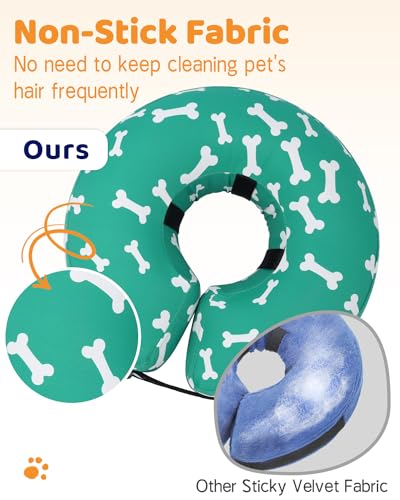 Image of Supet Inflatable Dog Cone Collar for Large Medium Small Dogs, Soft Cone Collar for Dogs Cats, ECollar Doggie Neck Donut Dog Cone Alternative After Surgery