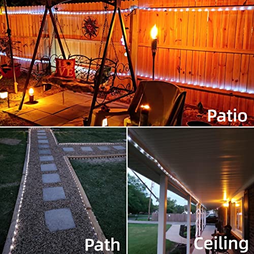 Yeguo Solar Rope Lights Outdoor Waterproof Led, 2 Pack Each 33Ft 100 Led String Lights Outdoor, Clear Pvc Tube White Fairy Lights For Party Deck Pool Yard Tree Fence Garden Porch Rv Balcony Camping #TOP4