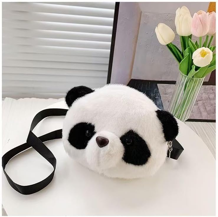 Adorable Panda Plush Shoulder Bag - Kawaii Animal Shape Handbag Crossbody Bag, Novelty Purse Wallet Messenger Bag - Image 3