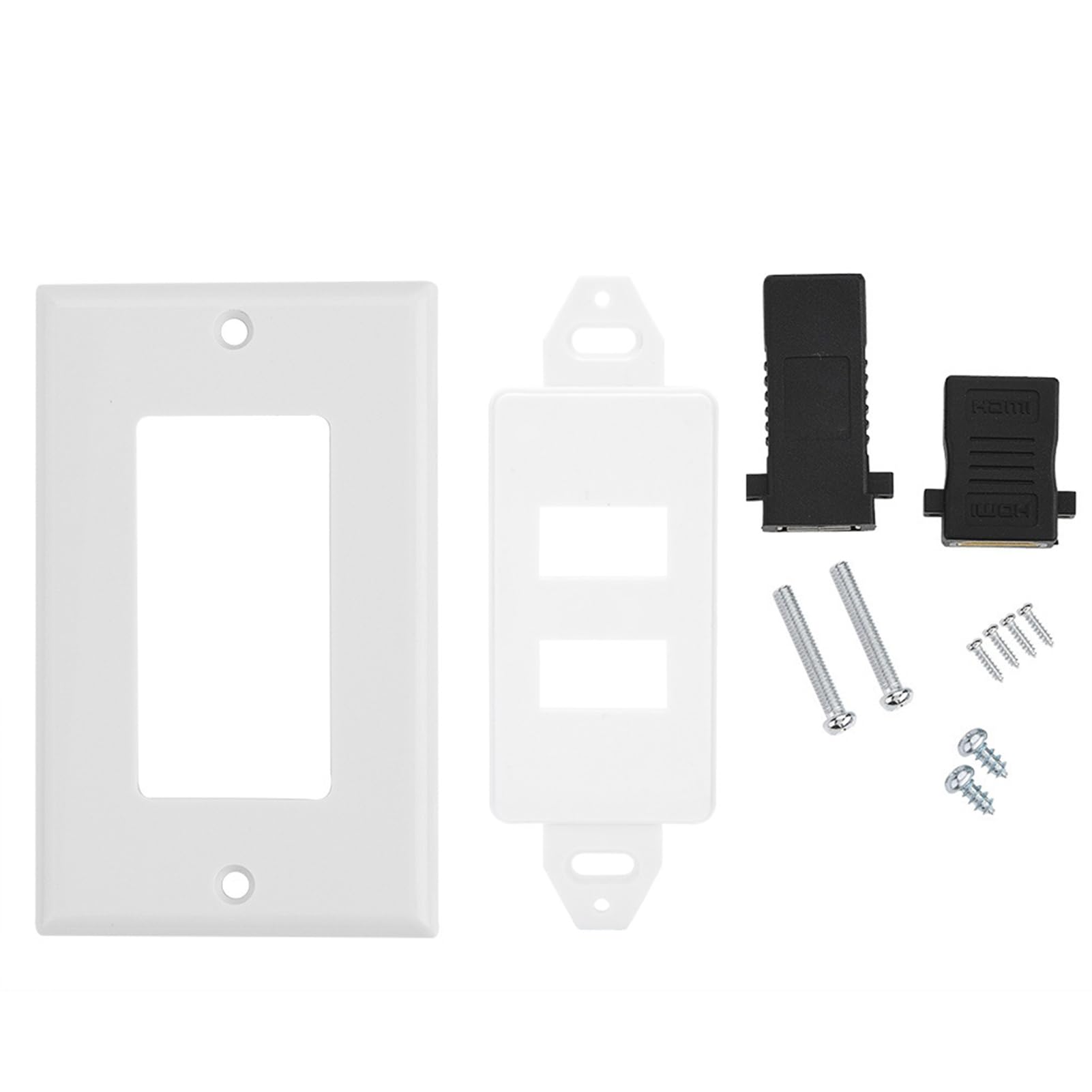 Haofy 2 porty HDMI, USB 3.0, gniazdo ścienne, płyta USB, ładowarka elektryczna, złącze kompozytowe audio, złącze wideo, złącze płyty ściennej, 2 w 1, wyjście, przedłużacz, biały