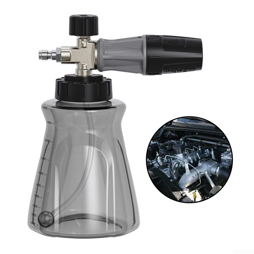 1000ML Transparente Schaumsprühflasche für 4500 PSI Hochdruckreiniger mit für Skala für Auto und Fahrzeugreinigung