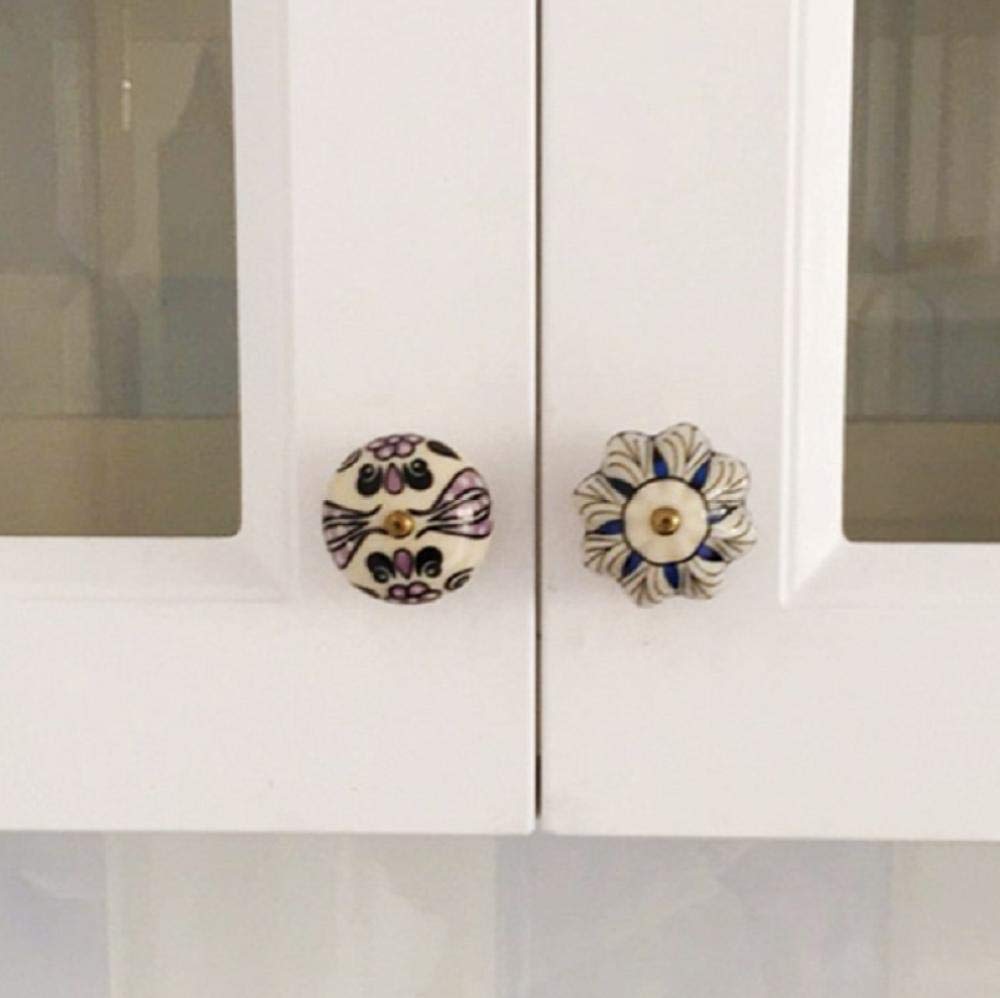 Maniglie In Ceramica 6Pcs Maniglia In Ceramica Dipinta A Mano Armadio Per Camera Da Letto Manopole Per Armadietto Cassetto Per Porta Maniglia Per Mobili Maniglia Per Decorazione Domestica