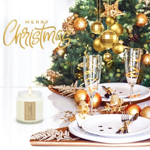 Scented Candles Gifts Set, Vintage Retro Stlye Hand Poured Natural Soy Wax Apothecary Amber Jar Candles Perfect Women & Men Gifts with Essential Oils for Aromatherapy Relaxation, 4Pack - Image 5