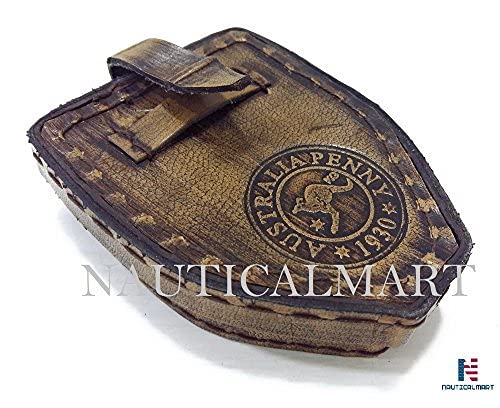 Estuche de Cuero NauticalMart 'Australia Penny 1930' para brújula de 2 pulgadas miniatura 3