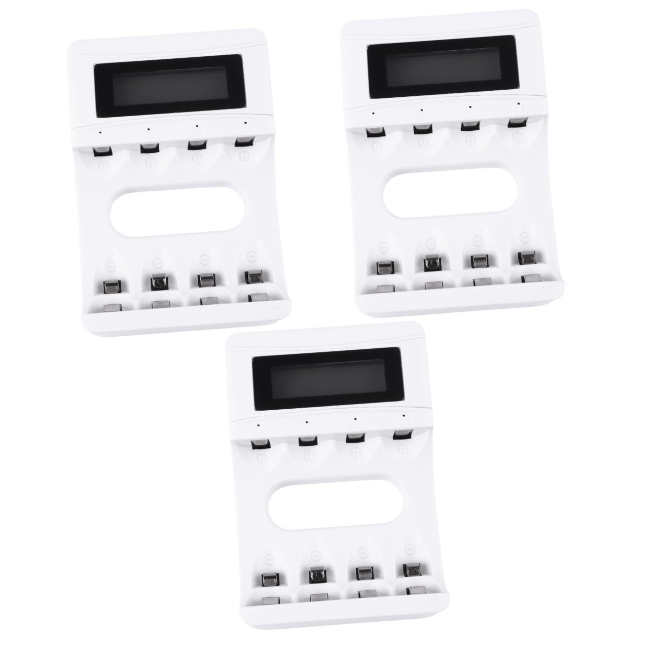 Angoily 3piezas Cargador De Baterías LCD De Ranuras Pantalla Inteligente y Función De Individual para Baterías Recargables USB