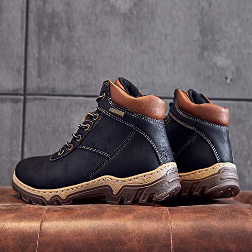 hash bubbie Women Mid Hiking Boots Outdoor Waterproof Non Slip Backpacking Trekking Walking Trails(Black.6)