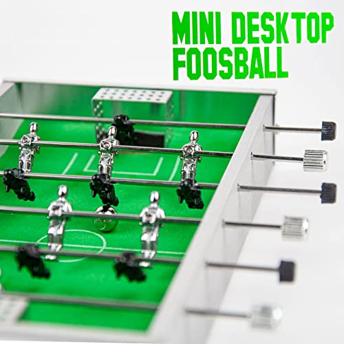 Tradeopia Mini Aluminium Desktop Foosball Set, Small Foosball / Playroom And Fun Game Home Table Or Desk, Fun For All Ages #TOP2
