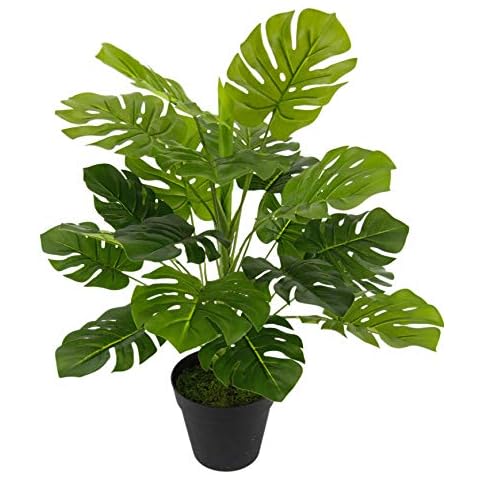 Künstliche Splitphilo-Pflanze im Topf Monstera Seidenblumen Real Touch grün Kunstpflanzen Pflanzen Splitphilopflanze Dekopflanze Grünpflanze Seidenpflanze Zimmerpflanze Kunstblume Deko Büropflanze Cover