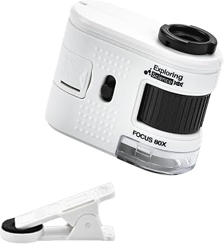 Educational Small Microscope 1000X ABS Plastic LED Light Source White