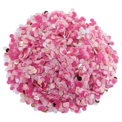 AMANDELIZABE 60 g de confeti rosa para bodas y cumpleaos, decoracin de mesa, confeti brillante multicolor, decoracin de globos y cajas de regalo