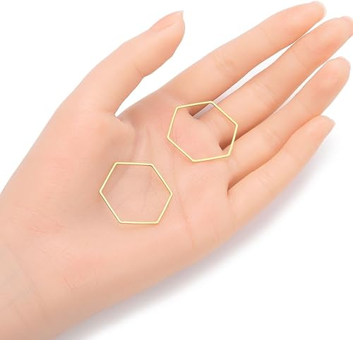 Vista 12 de Adabele - Conector de cuentas en forma de cometa de latón crudo de 0.787 pulgadas (0.787 in), con parte trasera abierta, bisel para pendientes sin