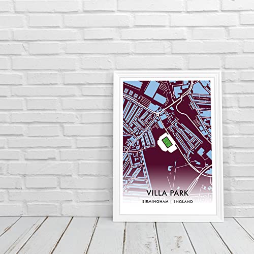 Mapa de Villa Park de Aston Villa: lámina artística con plano del estadio de fútbol inglés 3