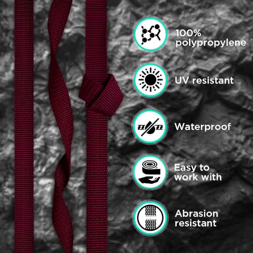 Image of TECEUM 3 /4 inch & 5 /8 inch & 1 inch & 1.5 inch & 2 inch Webbing - 10 25 50 Yards - 40+ Colors - Heavy Duty 1 Inch 1.5 Inch 2 Inch Backpack Straps - Webbing for Outdoors Indoors Crafting DIY