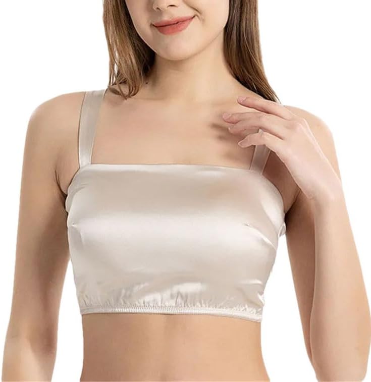 Women's Silk Tube Top Beautiful Back Bra Thin Silk Satin Underwear