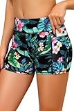 Daci Damen-Badeshorts mit hoher Taille, 7,6 cm, kurz mit Taschen, UPF...
